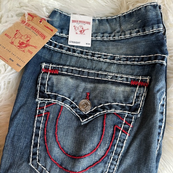 NWT! True Religion Men’s Straight Flap Super T Jeans - Picture 3 of 6
